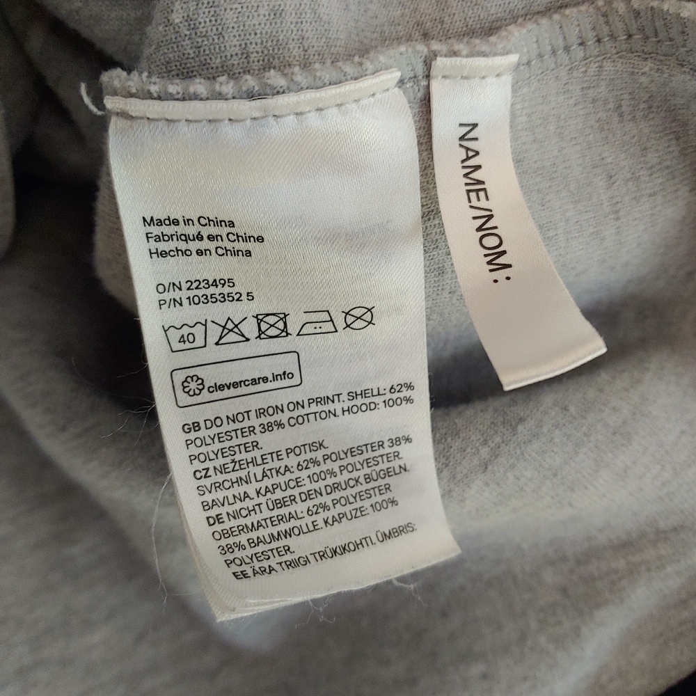 (2/$15) H&M Sport gray zip up hoodie youth size small (8/10 years) - Picture 5 of 5